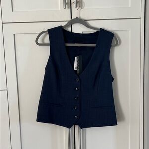 Banana Republic Dark Heather Blue Vest size 8